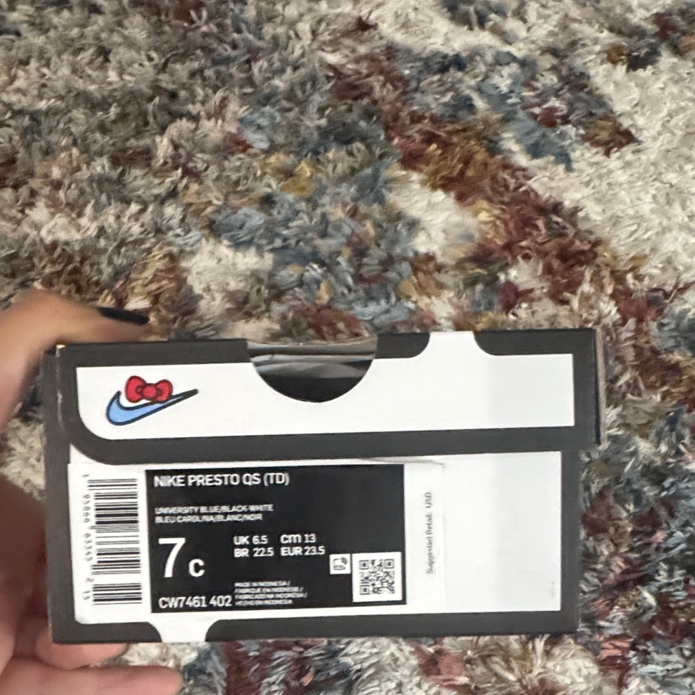 Toddler Nike Presto QS Kids Sneakers - hello kitty  Blue and White size 7C
